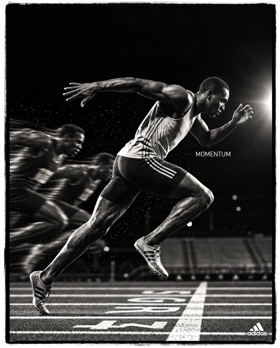 Momentum: runner breaking the finishing tape